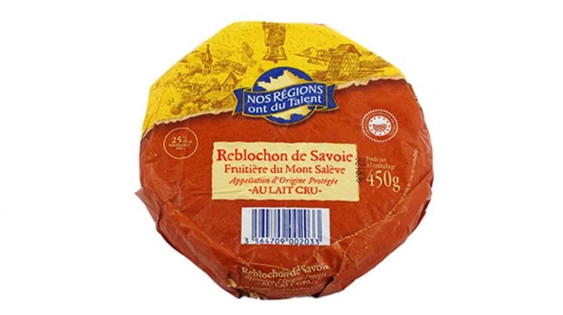 Rappel : Reblochon au lait cru AOP 450 g de marque Nos régions ont du talent (E.Leclerc)