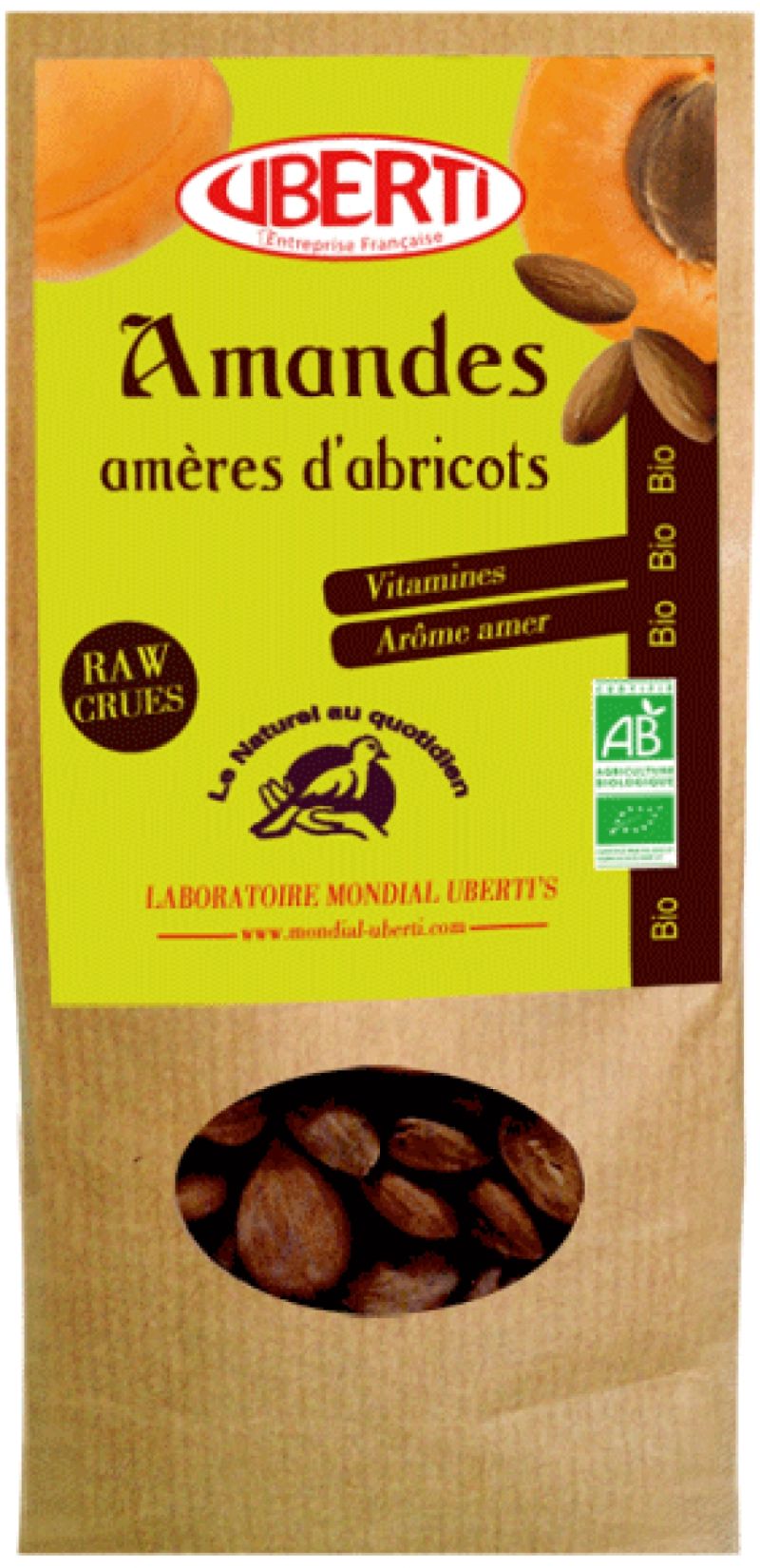 Rappel produit : Sachets d’amandes amères abricot AB 150 g de marque UBERTI