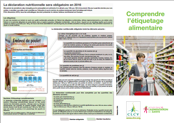 Comprendre letiquetage alimentaire 2015