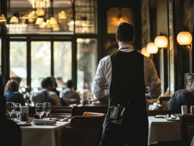 homme de dos tables verres fenêtre lampes