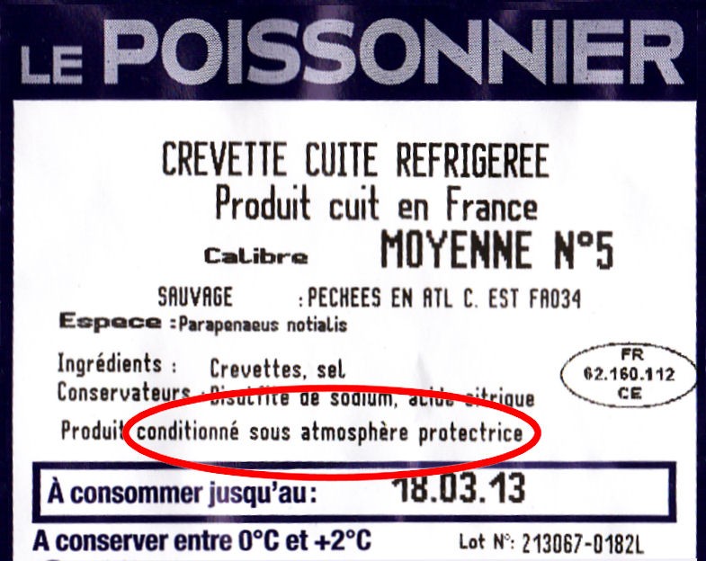 Conditionnement sous atmosphère protectrice