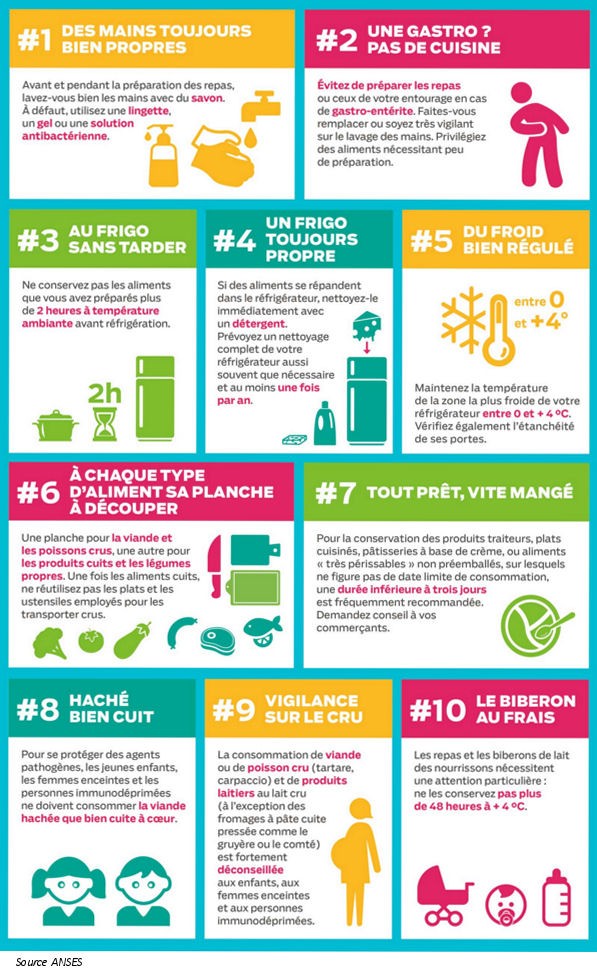 Infographie ANSES Hygiene cuisine