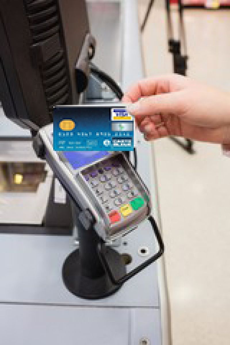 Terminal de paiement pour carte bancaire ou sans contact Stock Photo