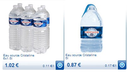 bouteilles cristaline