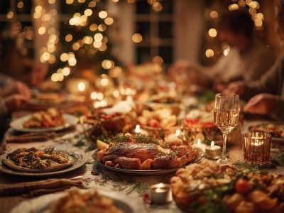 tables assiettes aliments verres