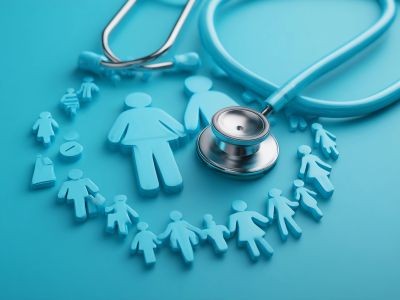 stetoscope sillouettes femmes et hommes