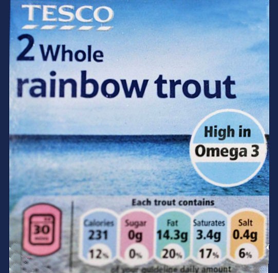 affichage nutritionnel de type feu tricolore sur un produit Tesco